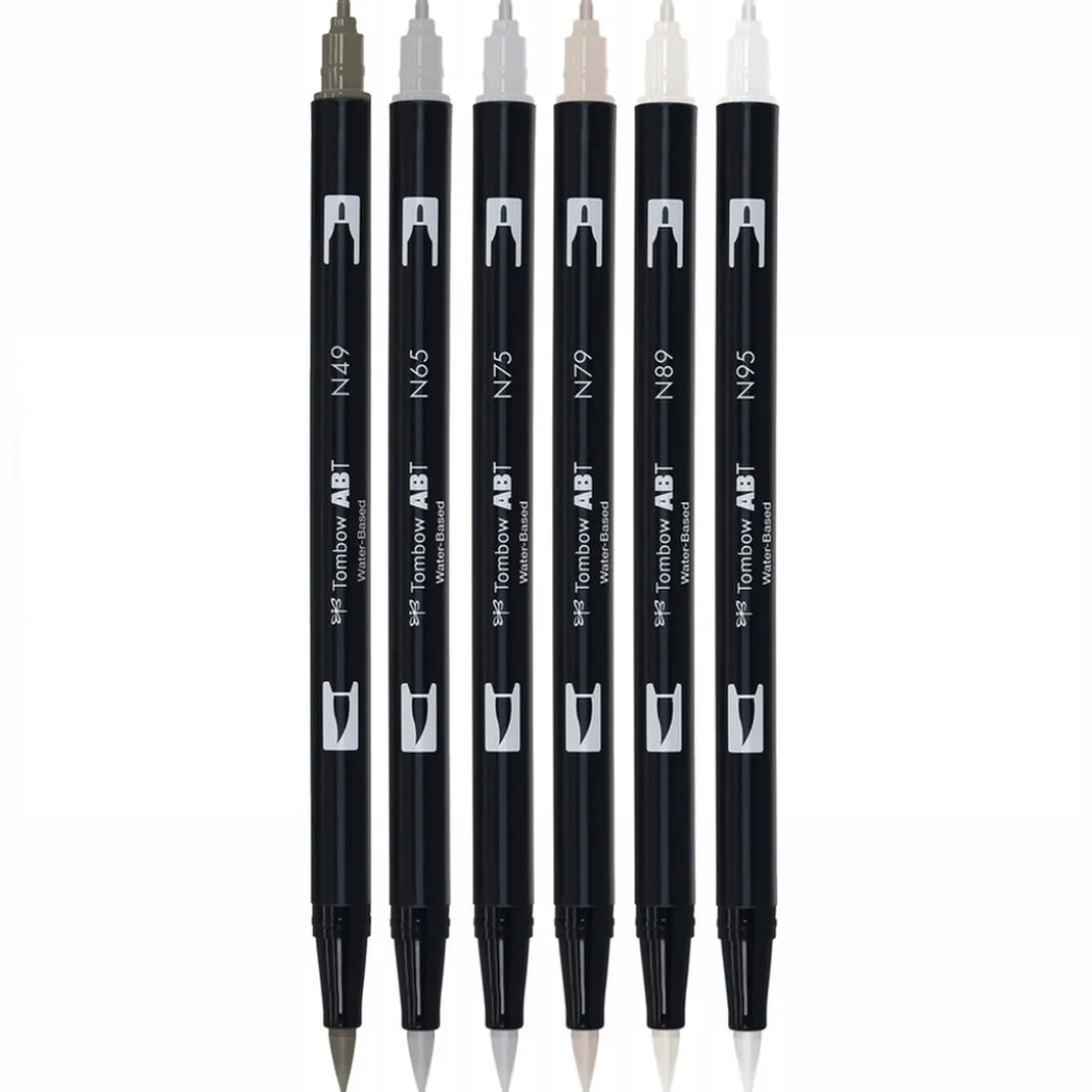 ABT Dual Brush pen 6-set Gray