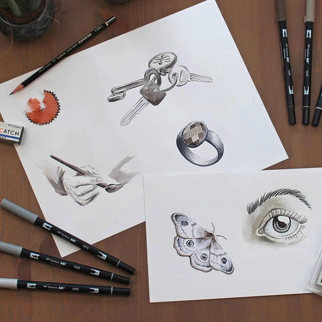 ABT Dual Brush pen 12-set Grey