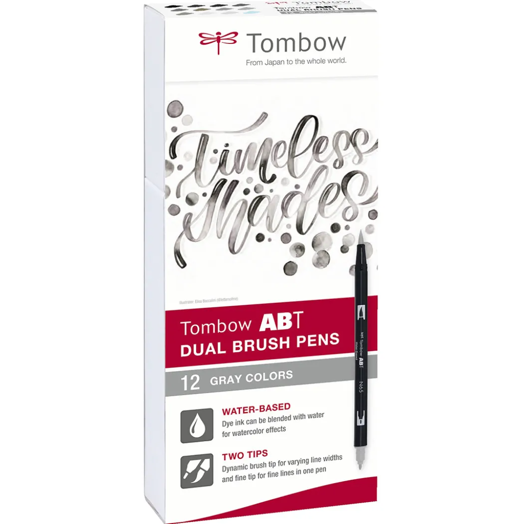 ABT Dual Brush pen 12-set Grey