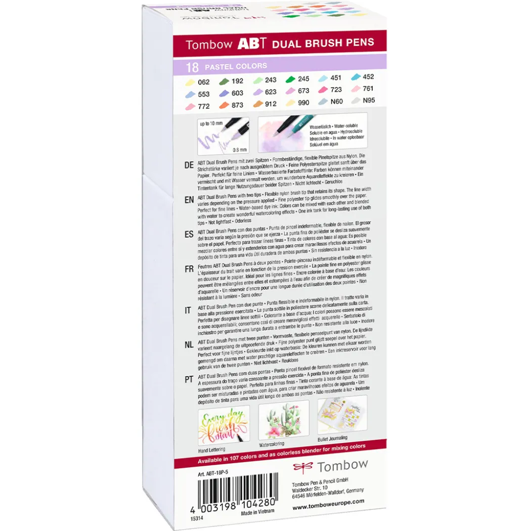 ABT Dual Brush pen 18-set Pastel