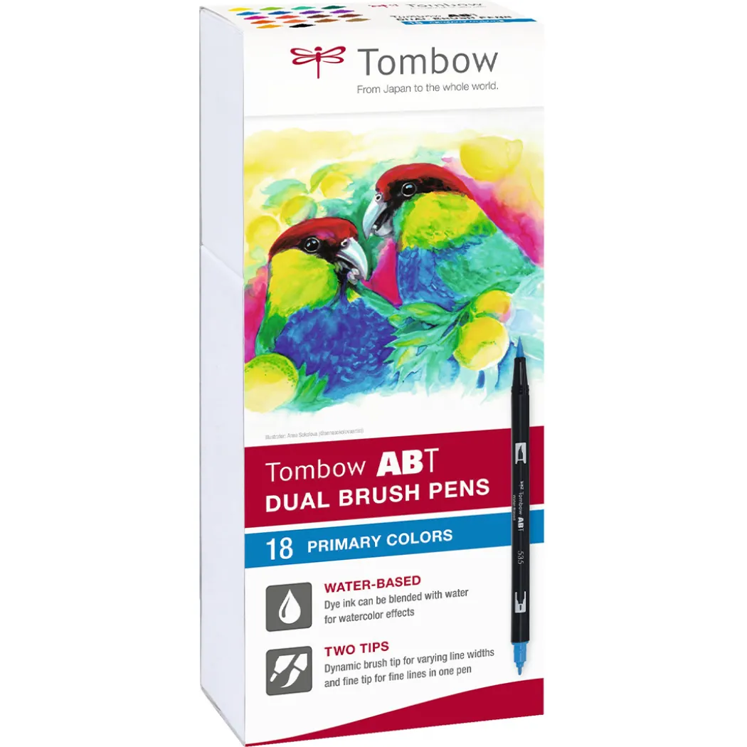 ABT Dual Brush pen 18-set Primary