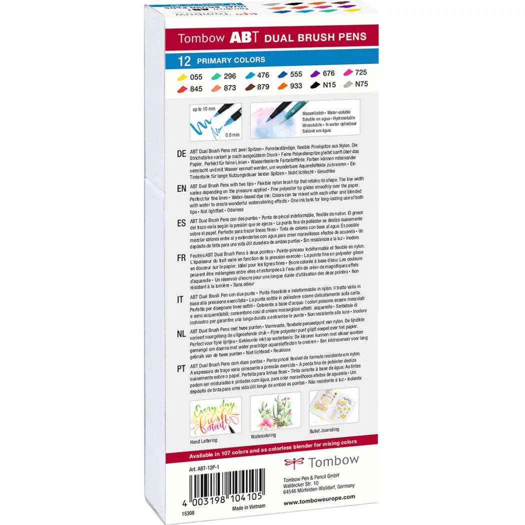 ABT Dual Brush pen 12-set Primary