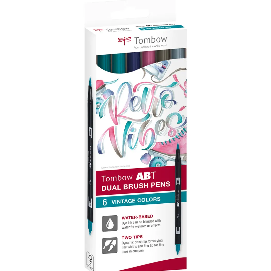 ABT Dual Brush pen 6-set Vintage