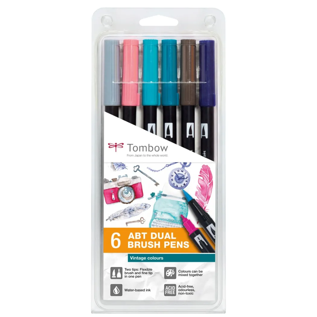 ABT Dual Brush pen 6-set Vintage