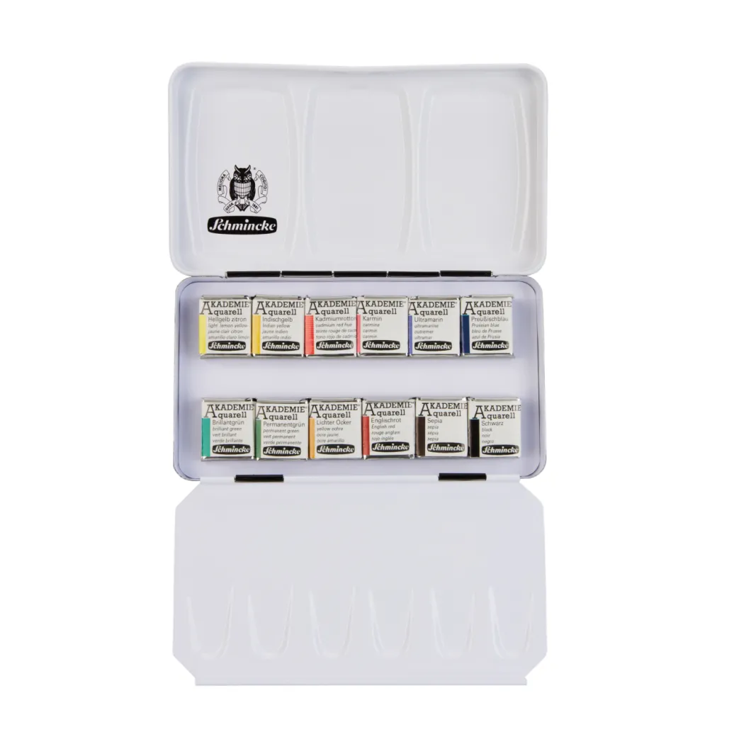 Akademie Aquarell Half Pans 12-set