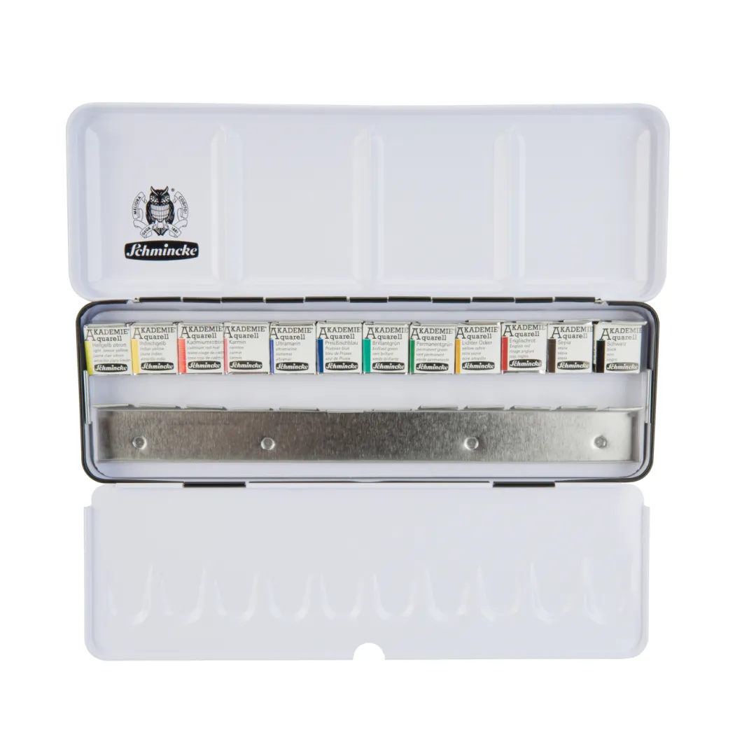 Akademie Aquarell Half Pans 12-set + 12 tomma