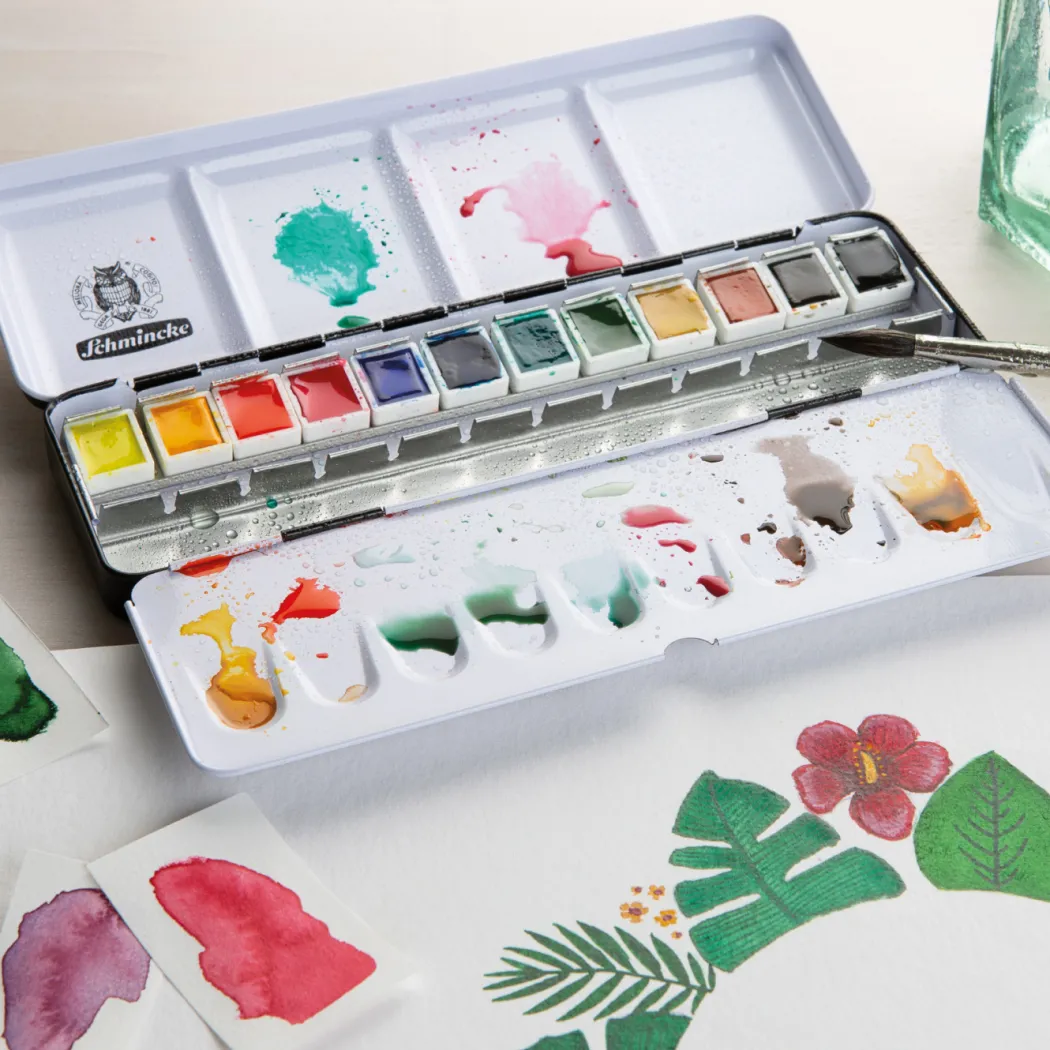 Akademie Aquarell Half Pans 12-set + 12 tomma
