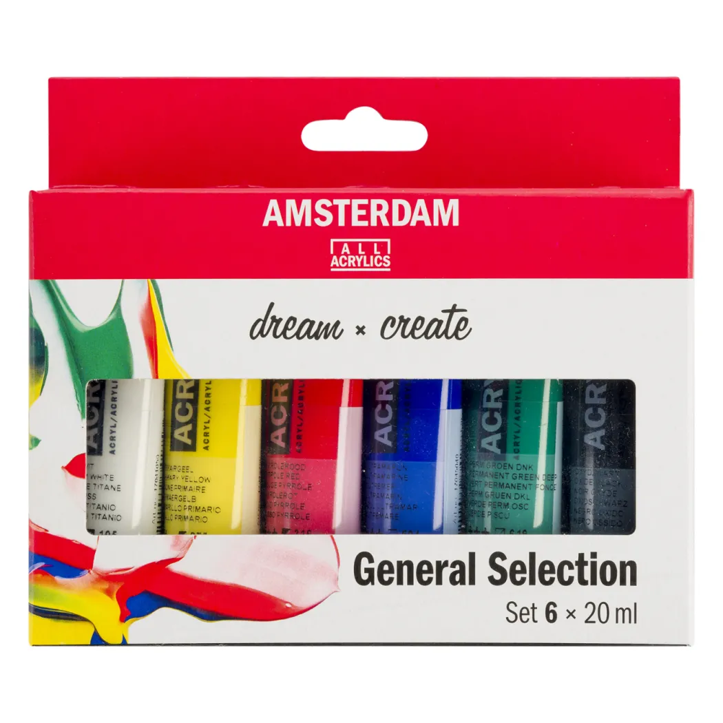 Akrylfärg General Selection Set 6 x 20 ml