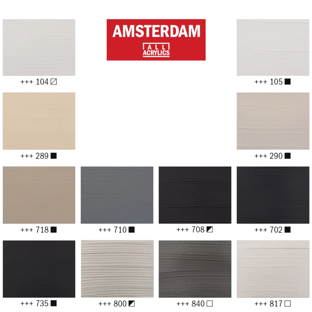 Akrylfärg Grey Set 12 x 20 ml