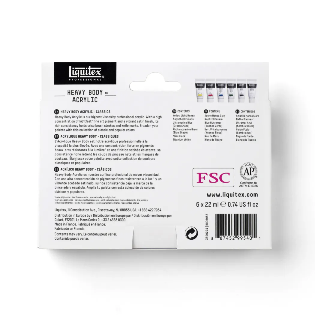 Akrylfärg Heavy Body Colour Set 6x22 ml