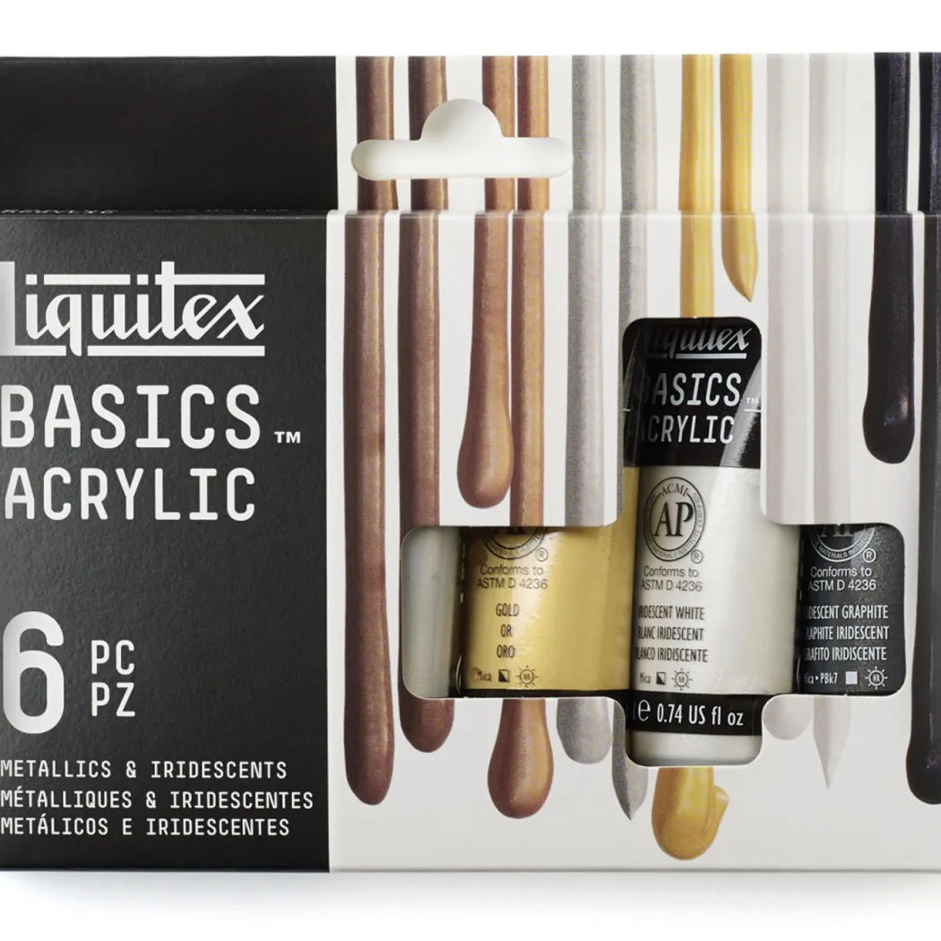 Akrylfärg Metallic & Iridescent Set Tubes 6x22 ml