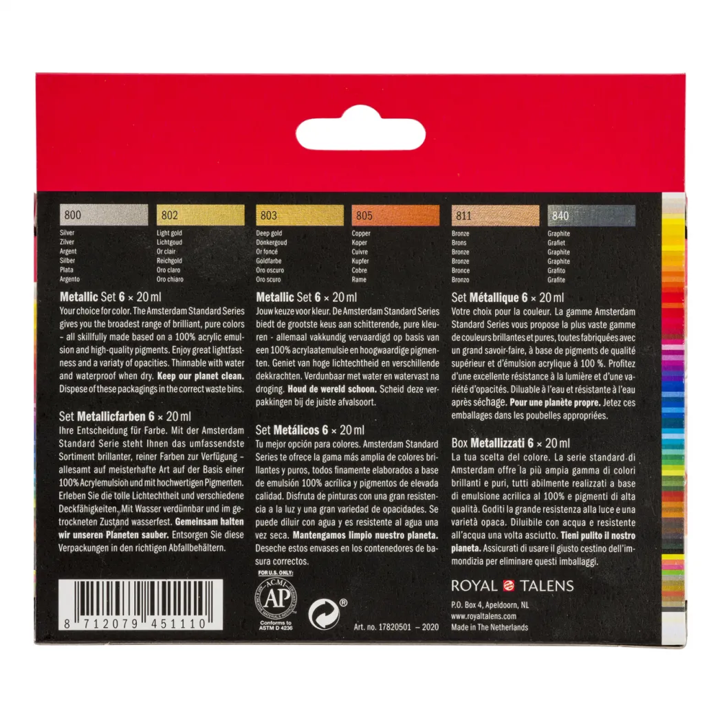 Akrylfärg Metallic Set 6 x 20 ml