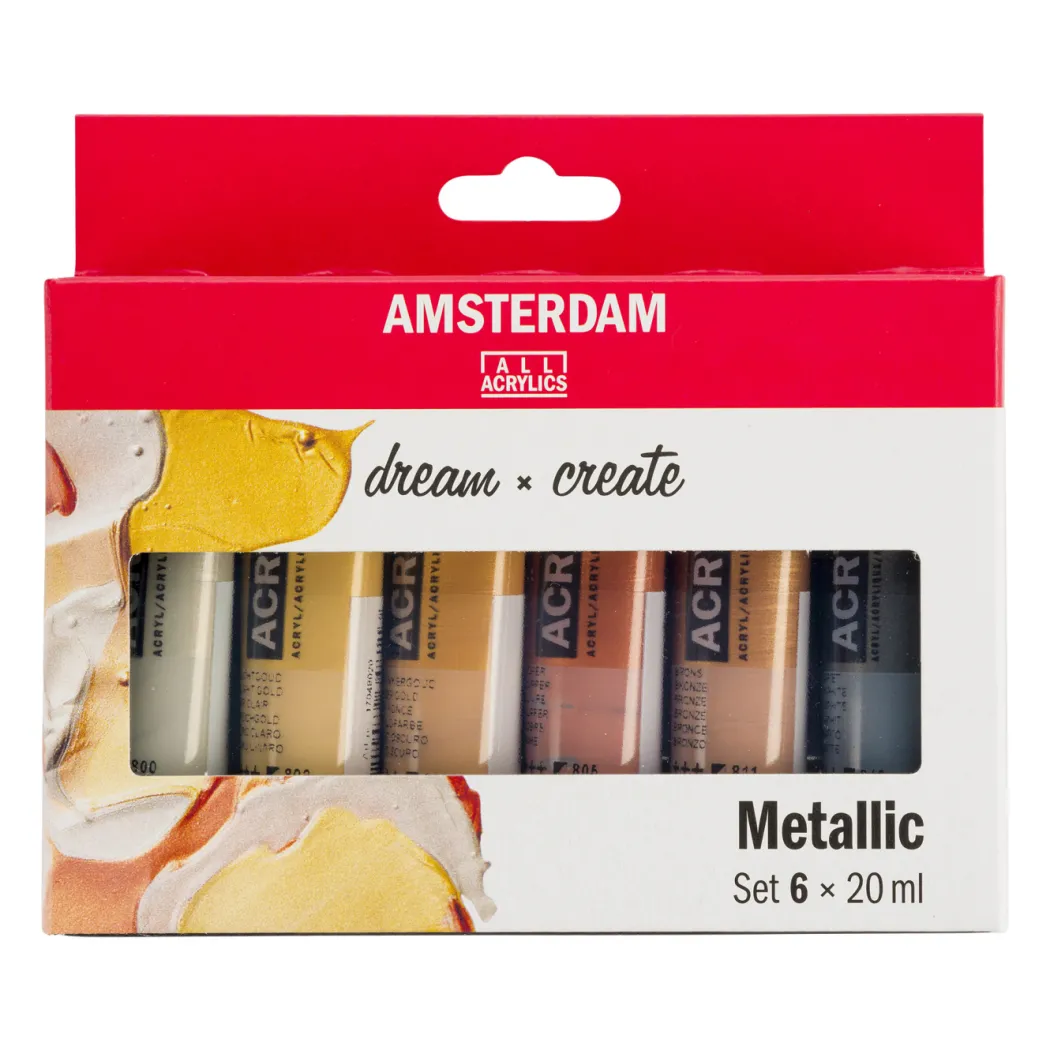 Akrylfärg Metallic Set 6 x 20 ml