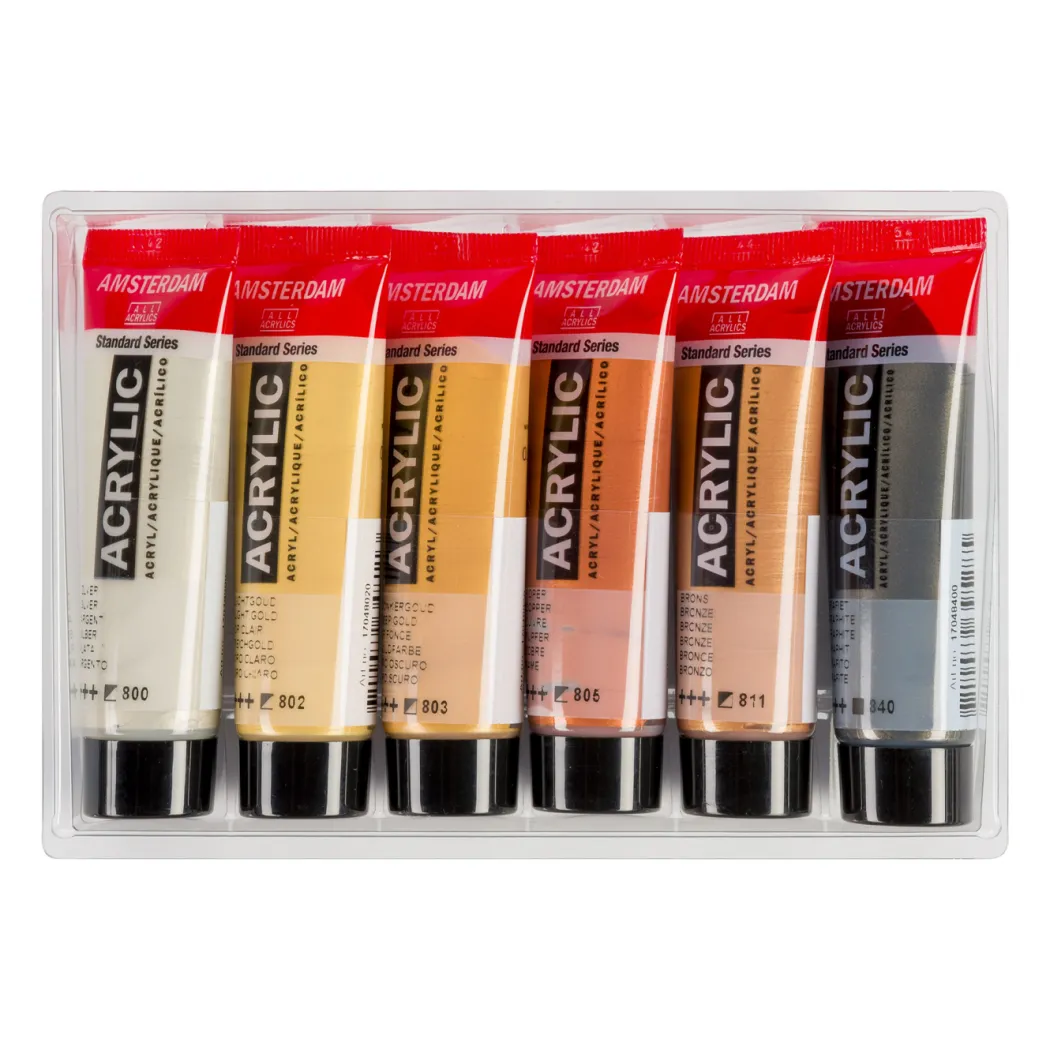Akrylfärg Metallic Set 6 x 20 ml