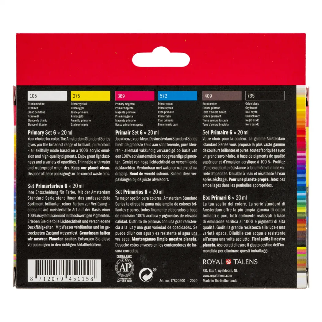 Akrylfärg Primary Set 6 x 20 ml
