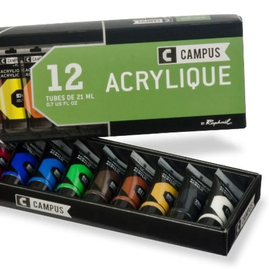 Akrylfärgset Campus 12x21ml tuber