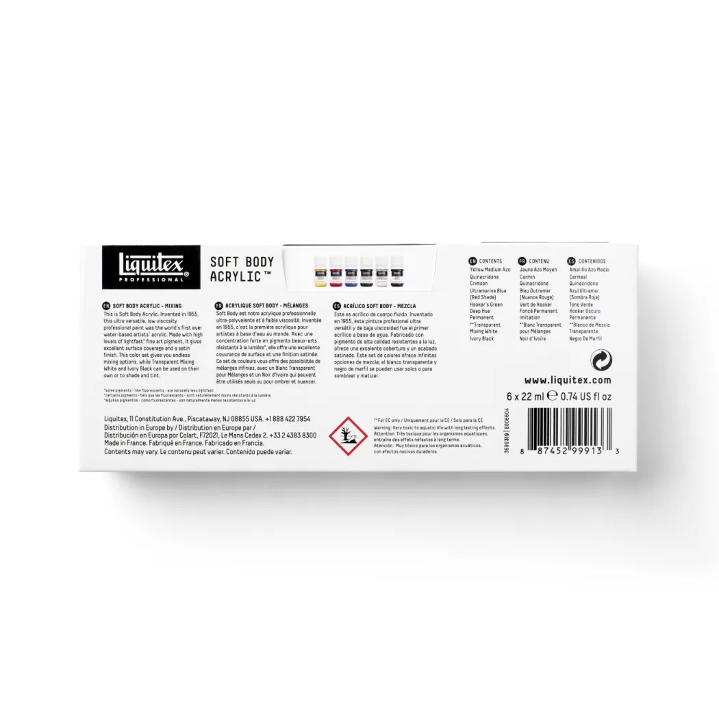 Akrylfärg Soft Body Mixing Set 6x22 ml