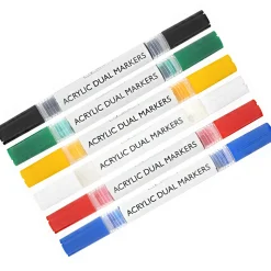Akrylmarker dual-tip 6-set