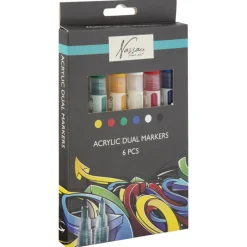 Akrylmarker dual-tip 6-set