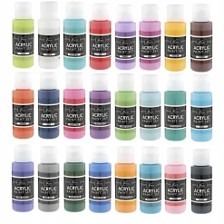 Akrylset 24 färger (59 ml) + 12 penslar