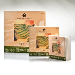 Akvarellblock Italia 100% Bomull 300g Fin Gräng 15x15 cm 20 ark
