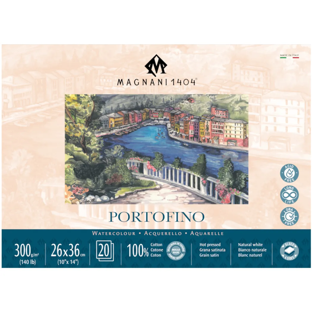 Akvarellblock Portofino 100% Bomull 300g 26x36cm 20 ark
