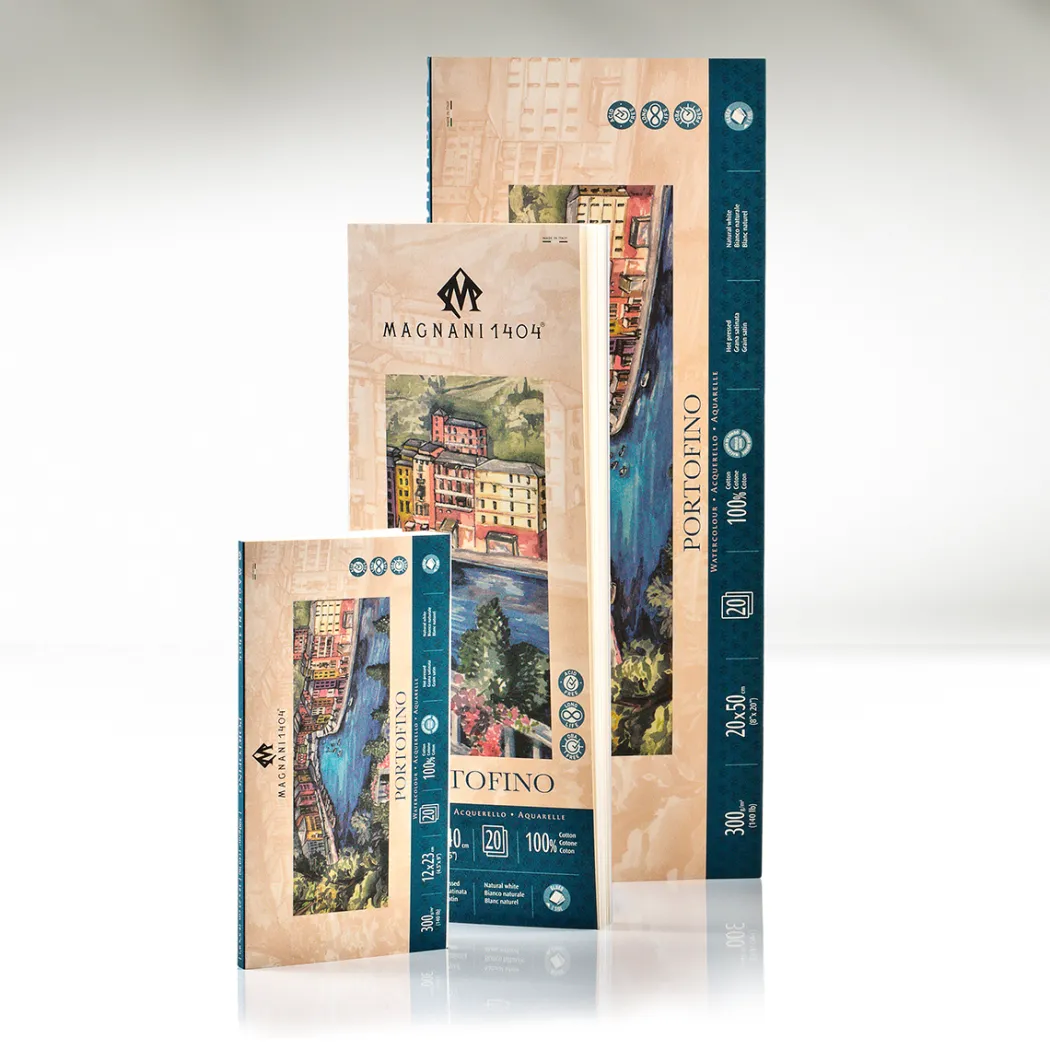 Akvarellblock Portofino 100% Bomull 300g Satin 20x50 cm 20 ark