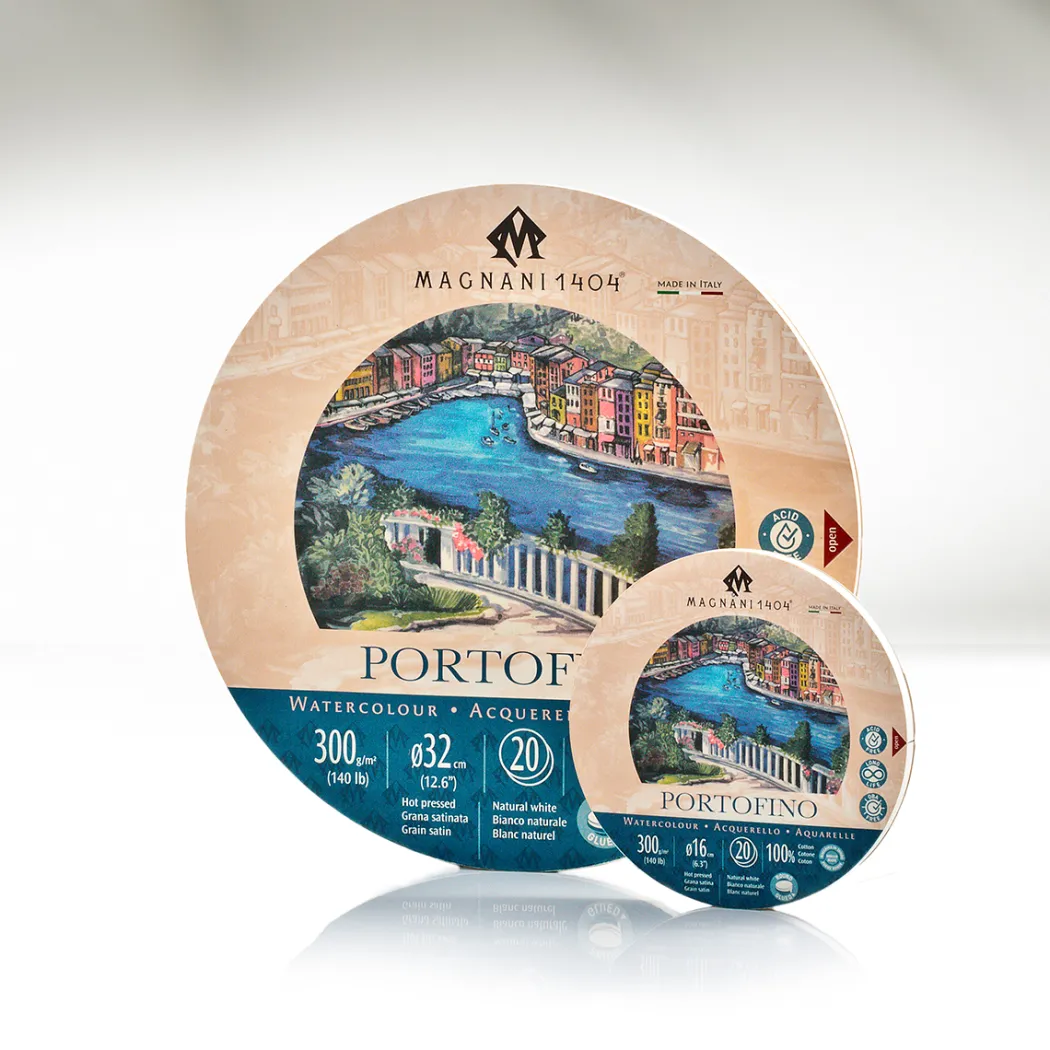 Akvarellblock Rund Portofino 100% Bomull 300g 16 cm 20 ark