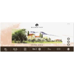 Akvarellblock Toscana 100% Bomull 300g Grov Gräng 20x50 cm 20 ark