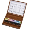 Akvarellfärg 13x15 ml Träskrin + 2 paletter