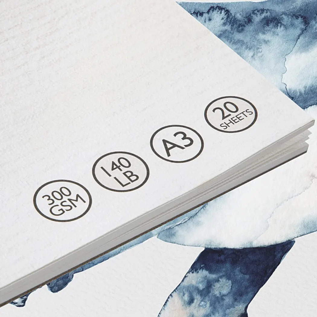 Akvarellpapper 300g A3, 20 ark