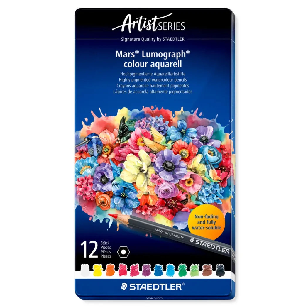 Akvarellpennor Mars Lumograph 12-set