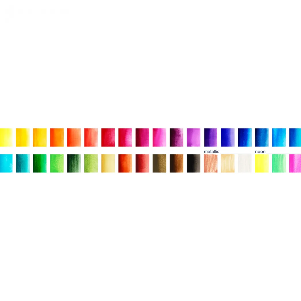 Akvarellset 36 färger helkopp + vattenpensel