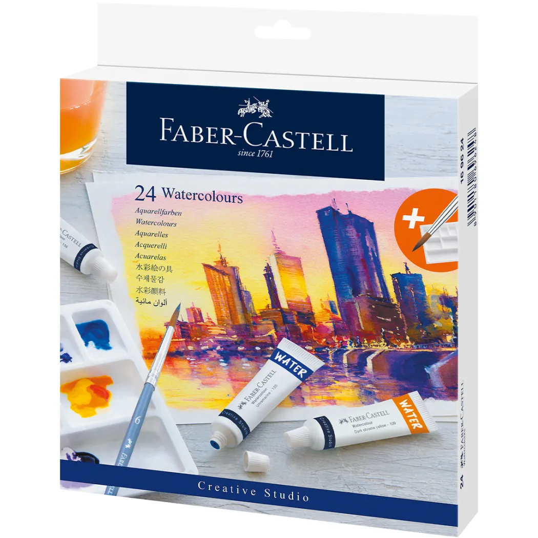 Akvarellset 24x9 ml + palett