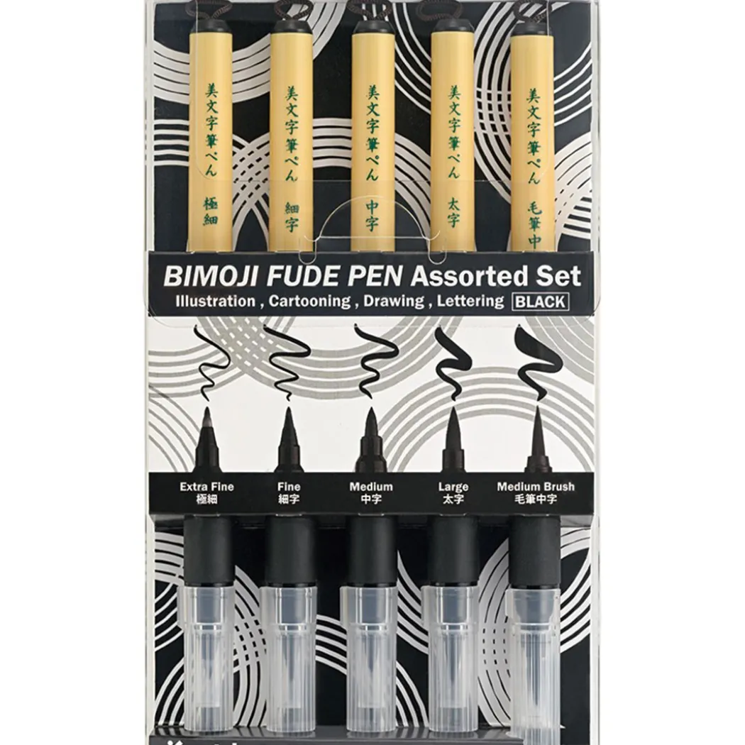 Bimoji Fude Brush Pen 5-set