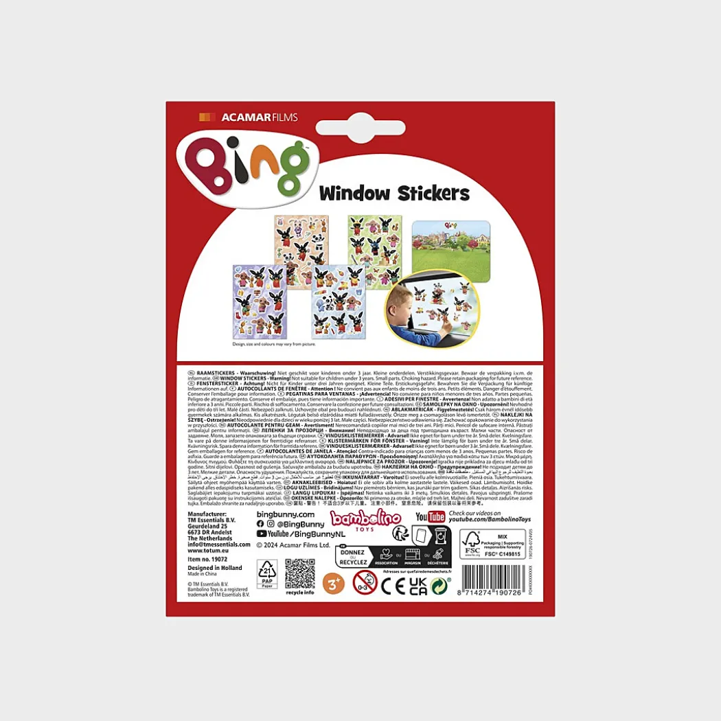Bing fönsterstickers (3 år+)