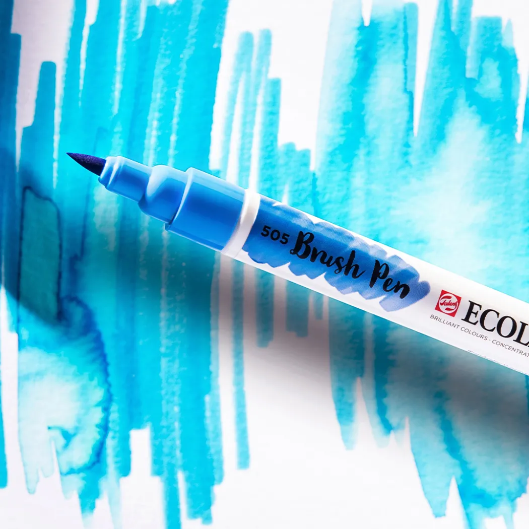 Brush Pen Blue 5-pack
