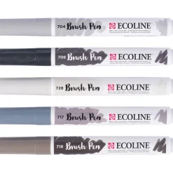 Brush Pen Grey 5-set