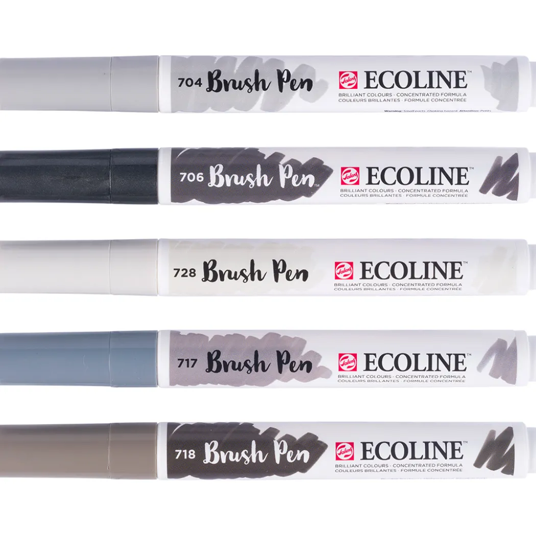 Brush Pen Grey 5-set