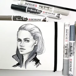 Brush Pen Grey 5-set