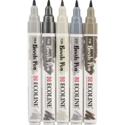 Brush Pen Grey 5-set