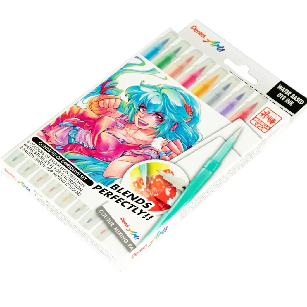 Brush Sign Pen Twin Expressive Set Manga