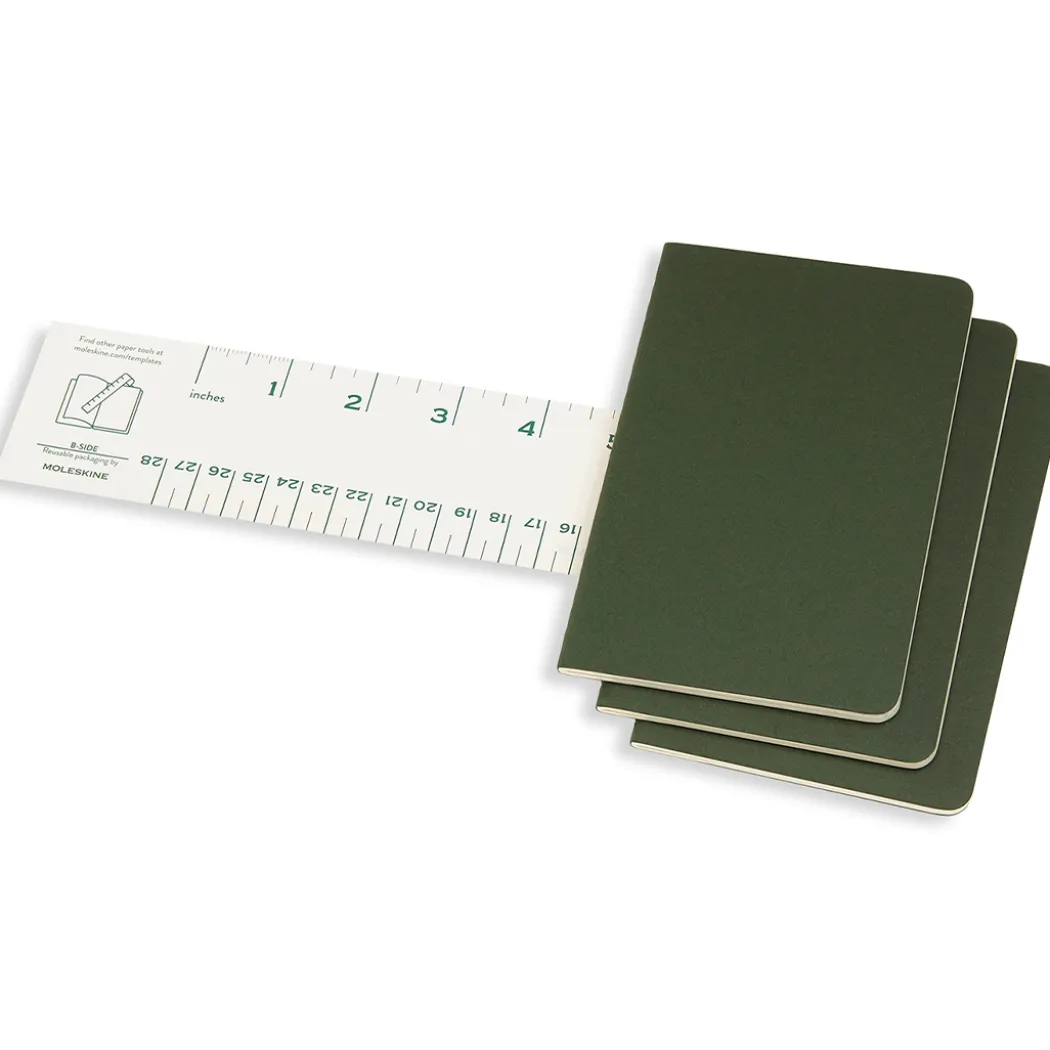 Cahier Notebook Pocket Green Linjerad