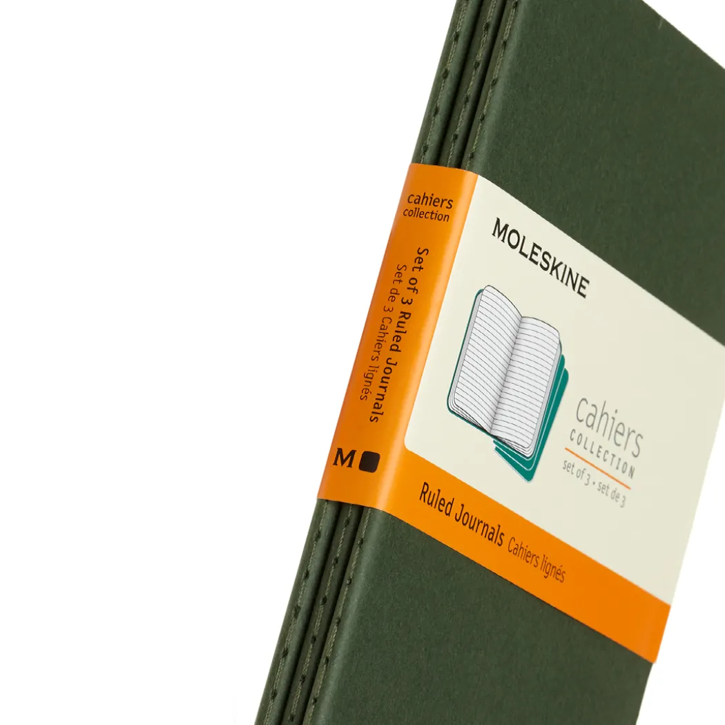 Cahier Notebook Pocket Green Linjerad