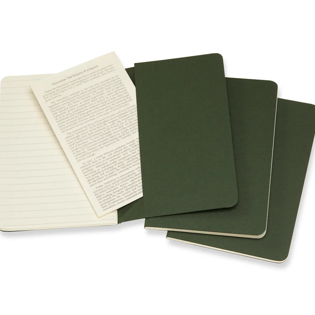 Cahier Notebook Pocket Green Linjerad