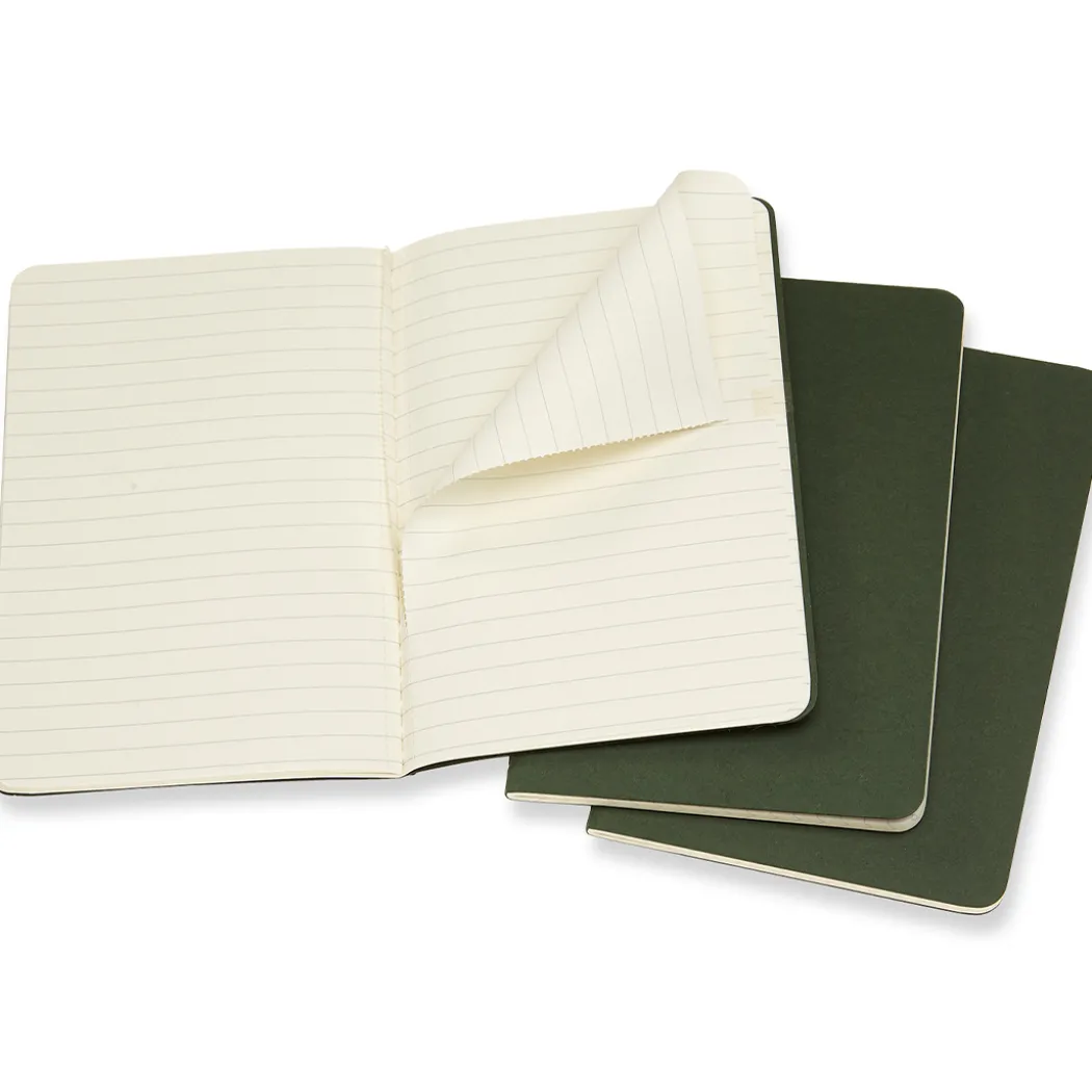 Cahier Notebook Pocket Green Linjerad