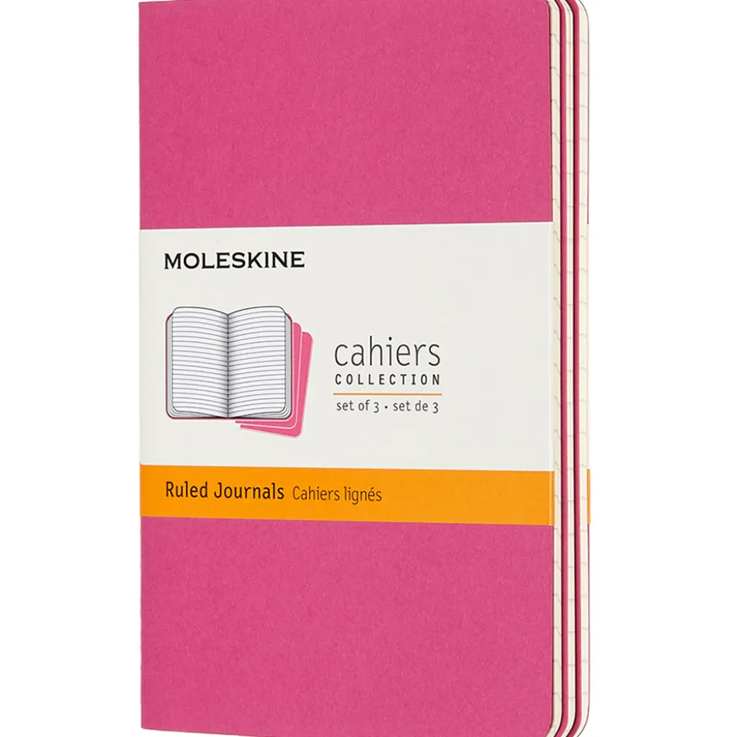 Cahier Notebook Pocket Pink Linjerad