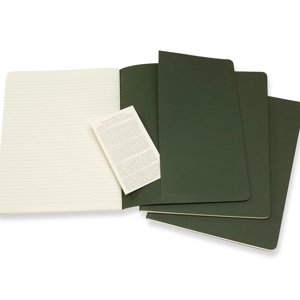 Cahier Notebook XL Green Linjerad