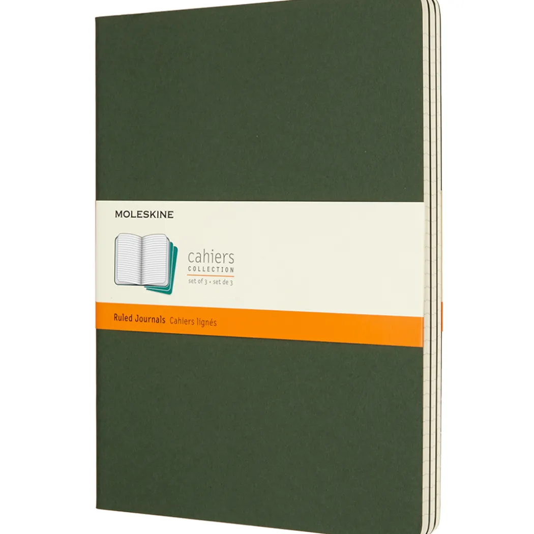 Cahier Notebook XL Green Linjerad