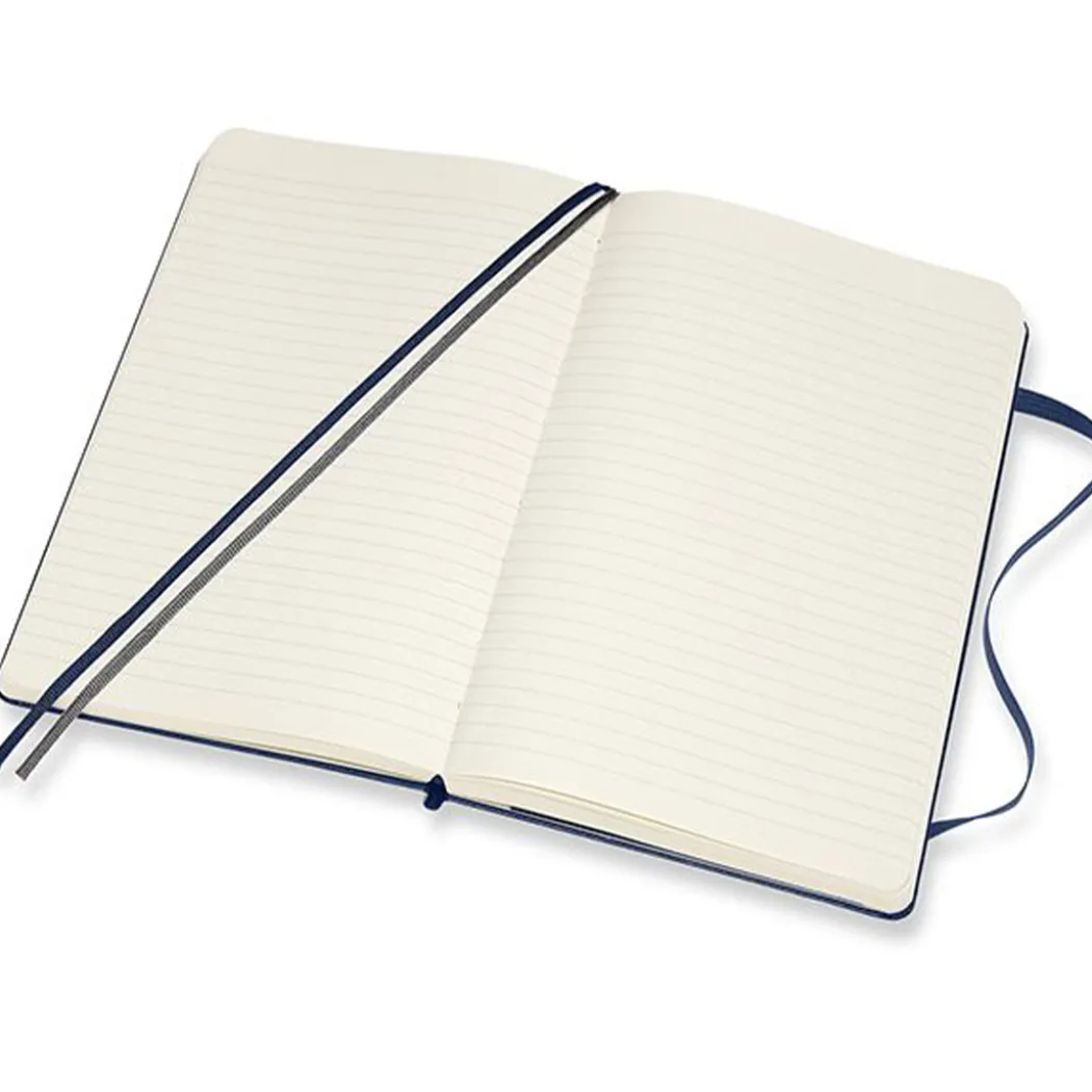 Classic Hard Cover Notebook Expanded Blue Linjerad